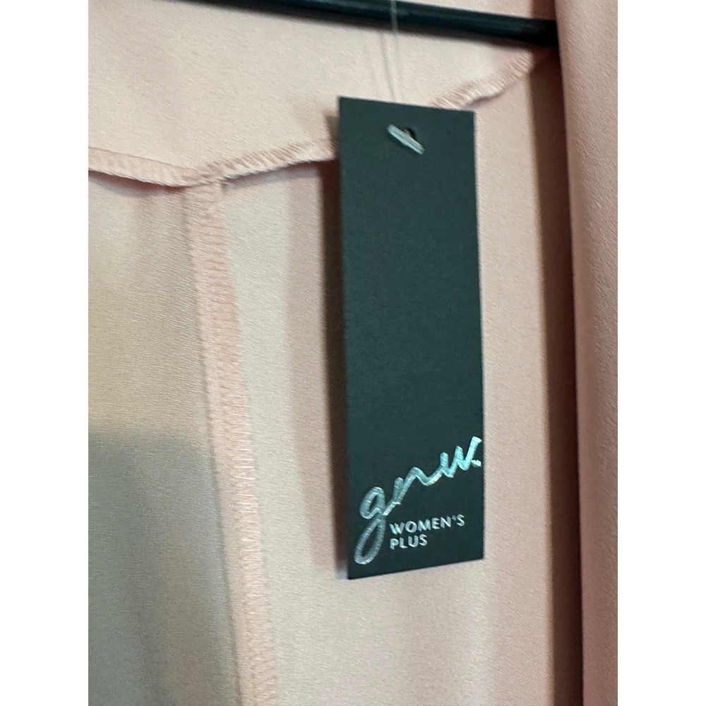 GNW Womens Plus Size 2X Peach Pink Open Front Draped Trench Coat Jacket NWT - Picture 10 of 14